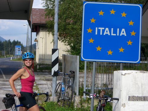 Ronni at Italian Border