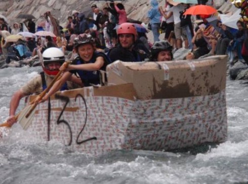 boat A training run in Italy in preparation for our Indochine kayaking. Now you know what Italians do with all their bike boxes.