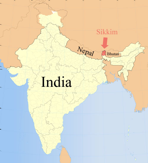 Sikkim Once you see it, it sticks out like a sore thumb.