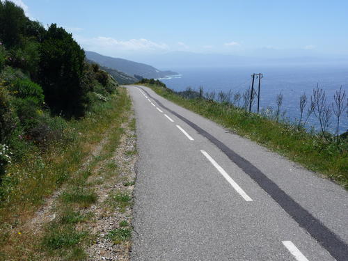 P1030538 This is the "high road" around the Cap Corse. Each lane is about 3 feet wide. It doesn't matter as there are no cars.
