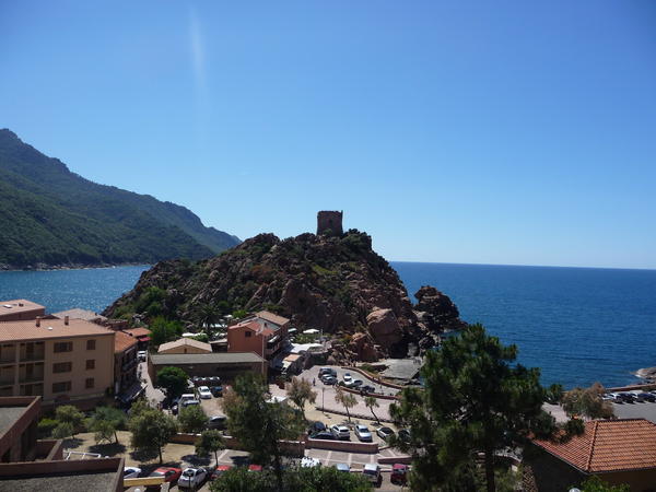 The Genoese Tower as seen from the balcony of our hotel room. 