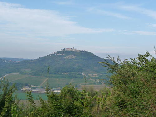 P1030897 Motovun in the distance as we rode away the next morning.