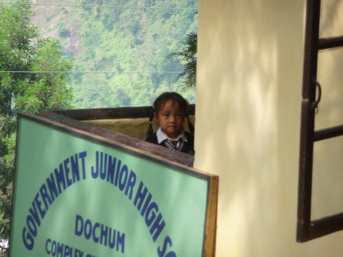This little girl was checking me out from a safe distance when we stopped to let the brakes cool off.