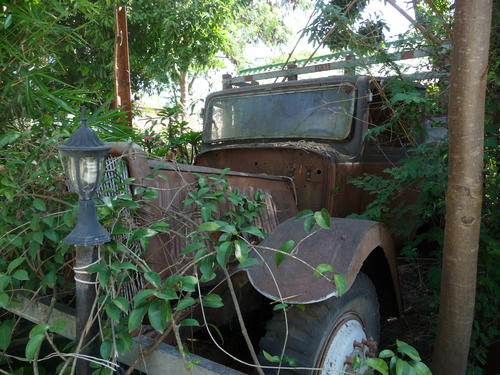 P1040921 One of the trucks that adorn the grounds of the Sabaidee Guesthouse