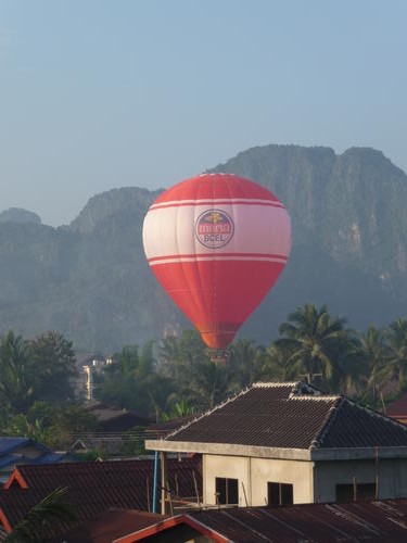 I heard what sounded like flamethrowers in the am....and that is exactly what they were.  A couple of balloons floated by...at tree top level.  Apparently there is know more than tubing in VV.