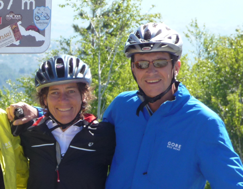 John and Robin at Col de Verghio in Corsica, May 2011